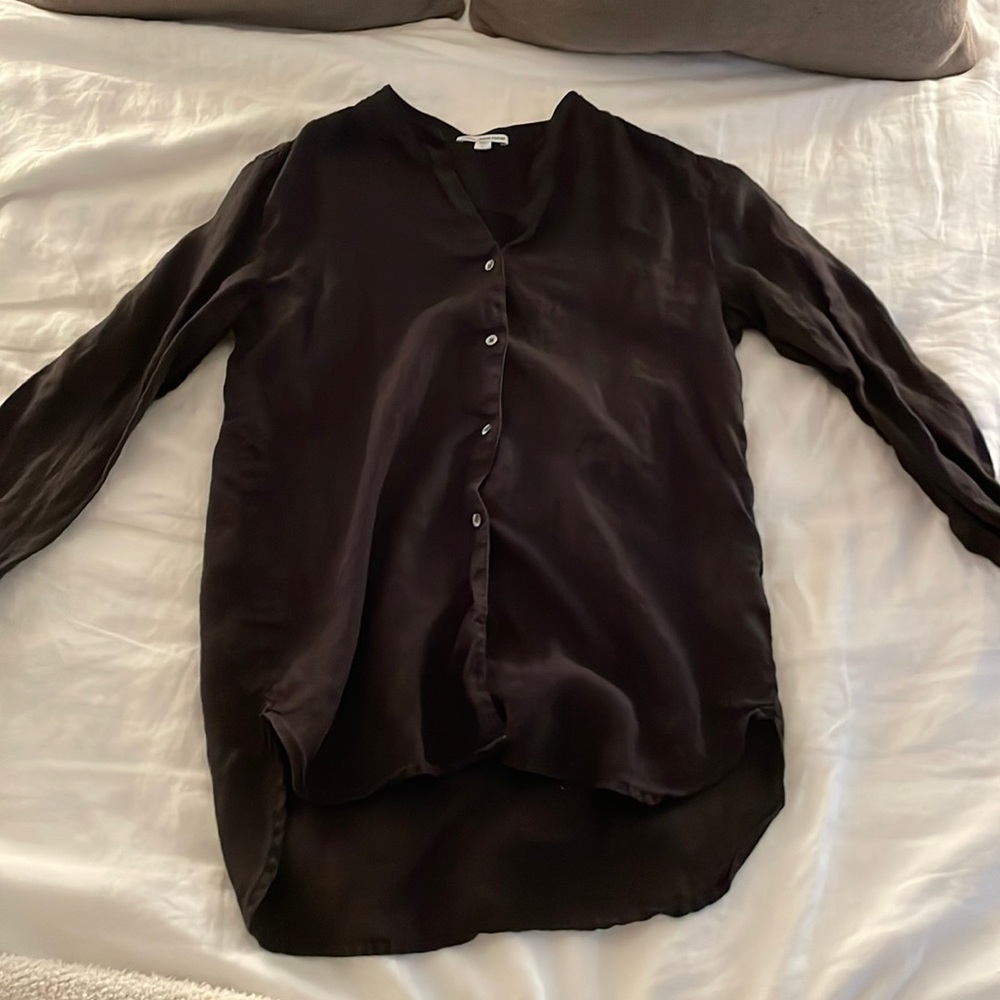 James Perse Black Linen Shirt
